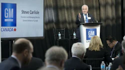 GM Canada President and Managing Director, Steve Carlisle, at the recent meeting of the Business council of Canada, held at GM's Canadian Technical Centre - Markham Campus. GM uses the centre to research AV technology.