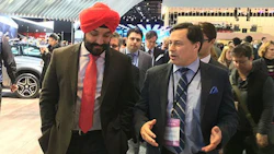 Navdeep Bains, Canada’s Minister of Innovation, Science and Economic Development, and Brad Duguid, Ontario's Minister of Economic Development, Employment and Infrastructure at the North American International Auto Show in January. Both Bains and Duguid made funding announcements today at the Canadian International AutoShow.