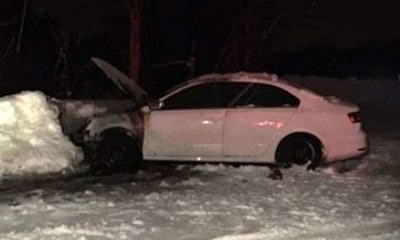 There's a right way to get your car out of a snowbank. Above we have the aftermath of one of the wrong ways.