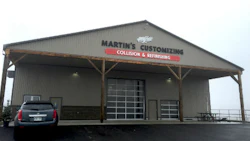 The exterior of Martin's Customizing in St. Jacobs, Ontario. The shop has recently undergone significant renovations.