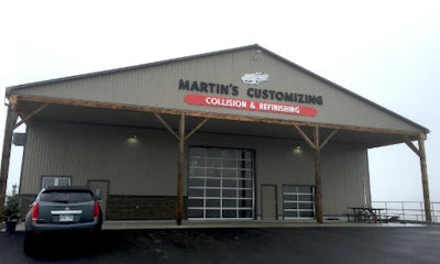 The exterior of Martin's Customizing in St. Jacobs, Ontario. The shop has recently undergone significant renovations.