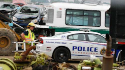 Peterborough police on scene at Peterborough Iron & Metal investigating the original incident in 2015.