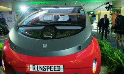 A view of the Rinspeed Oasis on display at the AutoShow that shows the integrated garden. Is it time to start studying horticulture?