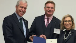 At the Grand Opening of SATA Canada. Albrecht Kruse, CEO of SATA; John Turner, GM of SATA Canada and Gila Martow, MPP for Thornhill. Martow presented SATA Canada with a certificate officially welcoming SATA to the province and city of Vaughan.