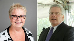 Gail Smyth, Executive Director of Skills Ontario and Marc Neeb, Chief Human Resources Officer for Magna International. Magna has announced it will support the 2017 Ontario Skills Competition with an investment of $100,000.