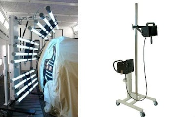 Two examples of UV curing set-ups.