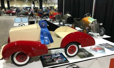 The winning pedal car from the Pedal Car Challenge at Calgary's World of Wheels event. The Pedal Car Challenge was co-sponsored by BASF and Carlson Body Shop Supply.