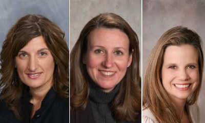 Three women have been named to this year’s Most Influential Women list. From left: Cristina Fronzaglia-Murray of PPG, Renee Ricciotti of 3M Automotive Aftermarket and Elizabeth Stein of Assured Performance Network.
