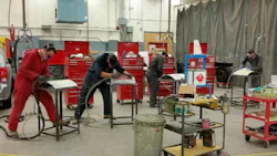 Students in competition at the Saskatchewan Polytechnics 16th Annual Skills Competition. First prize was a Westward tool chest filled with tools.