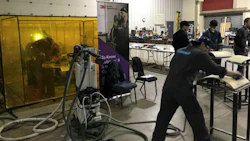 During the Autobody Repair competition in Saskatoon. The competition was held at the CNH Training Centre.