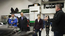 Rick Francoeur of CARSTAR Abbotsford and 360 Fabrication (right), giving a tour of the operations he co-owns with his brother Daryl to Chinese officials, including H.E. Consul General Liu Fei, the highest-ranking Chinese diplomat in Canada.