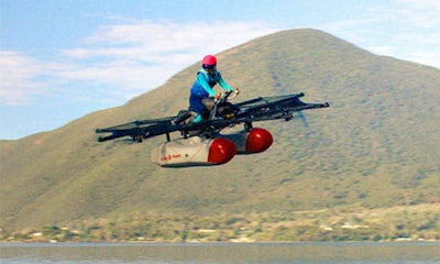 The Kitty Hawk Flyer, a 'flying car' design from a company owned by Google founder Larry Page. More than a dozen companies are currently working on some sort of flying vehicle for the masses.