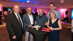 At the NSBA’s 20th Annual Business Builder Awards gala. From left: Clay Dowling, owner of Ghost Transportation; Raj Kavia of CSN-Kavia Auto Body; Don Pogoda, one of the co-owners of Parr Auto Body; Chelsea Stebner, co-owner of Parr Auto Body and columnist for Collision Repair magazine and Mark Stebner.