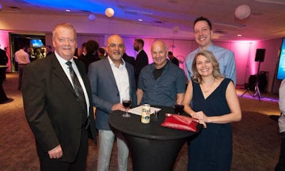 At the NSBA’s 20th Annual Business Builder Awards gala. From left: Clay Dowling, owner of Ghost Transportation; Raj Kavia of CSN-Kavia Auto Body; Don Pogoda, one of the co-owners of Parr Auto Body; Chelsea Stebner, co-owner of Parr Auto Body and columnist for Collision Repair magazine and Mark Stebner.
