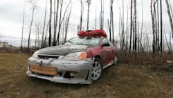 A Fort McMurray resident gave this Honda Civic a 'post-apocalyptic' look to honour the city's resilience during the fire of 2016.