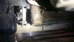 That log you see is not the result of a collision with a lumber mill. It was used, along with some chicken wire, to effect a suspension 'repair.' Yeah, we're terrified too.