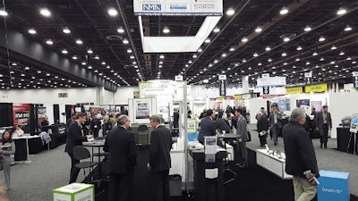 A view of the showfloor at the 2017 SAE Global Congress.