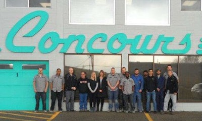 The team from Concours Collision Central in Calgary. The facility is one of three Concours Collision Centre facilities to achieve I-CAR Gold Class.