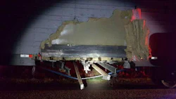 We definitely appreciate creative solutions, but “repairing” a transport trailer probably isn’t the best place to try them out. Ontario Provincial Police pulled this truck over when an alert officer noticed the nylon straps.