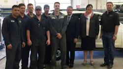 Students and instructors from Saskatchewan Polytechnic recently came together with executives from SGI to celebrate a partnership that sees SGI provide the school with total loss vehicles.