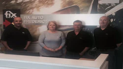 (From left to right) Nick Perry, Lynn Stewart, Dave Fairley, and Brian Fox at the Fix Auto Fredericton location.