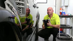 Sam Piercey Jr. of Canadian Hail Repair performing an estimate. Canadian Hail Repair has recently teamed with CosmosSync to expedite the hail repair process. Estimators can now save travel time and the associated costs of visiting remote areas while still providing excellent service.