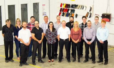 The team at St. Claude Autobody. The facility is the first in Manitoba to achieve Toyota certification under the new program, and only the sixth so far in Canada.