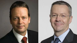 Ton Buechner (left) has resigned as CEO of AkzoNobel, citing health reasons. Thierry Vanlancker (right), leader of the company’s chemical division, will take his place as part of “emergency contingency planning.”