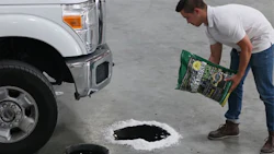 Eco-Absorb, a new commercial absorbent promises to simplify spill clean up safely and quickly so work can resume with no hazardous dust, slick residue, or back breaking lifting of heavy bagged absorbents.