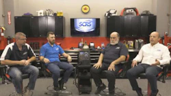 Panelists in the SCRS welding tips video series, from left: Andy Dingman of Dingman's Collision Center, Michael Bradshaw of K&M Collision, Toby Chess of Kent Automotive and Dave Gruskos of Reliable Automotive Equipment.