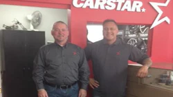 Dave Meery (Left) and Serge Leger (Right) in CARSTAR Shediac. With a 6,500 square foot facility, nine employees, two paint booths and state of the art equipment to service even large vehicles with aluminum components, CARSTAR Shediac is ready to support its neighbourhood and the Moncton area.