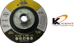 The new Fasttt-Grind Ceramic Grinding Discs from Kent Automotive. According to the company, the new discs are both thinner and lighter than traditional grinding discs.