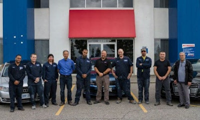 The team at Maaco Newmarket. The facility has recently earned OEM certification from Volkswagen and Audi, and is currently working towards certification from FCA.