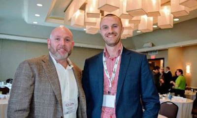 Sam Piercey Jr. of Canadian Hail repair and Mike Beier of Consolidated Dealers, which runs the CCS Network. The companies are early supporters of the Sam Piercey Foundation.