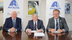 Axalta has announced it has acquired the UK's Plascoat Systems from its parent company, International Process Technologies (IPT). At the signing, from left: Keith Bilham and Jeremy Stoke of ITP and Matthias Schoenberg, Axalta Vice President and President Europe, Middle East and Africa Region.