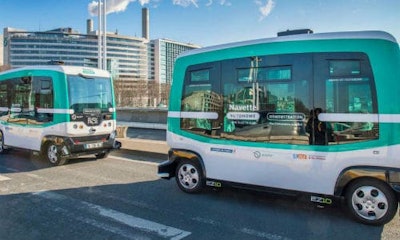 Atlanta has started testing autonomous buses like these Transdev EZ10s on North Avenue in the city's bustling Midtown area. Atlanta has become one of the largest urban areas to test autonomous vehicles, joining Sao Paulo and Shanghai.