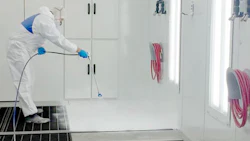 According to GFS, Booth Shield is compatible with all types of booths, and provides a bright, clean finish on paint booth surfaces while insuring prime visibility for those working inside the booth.