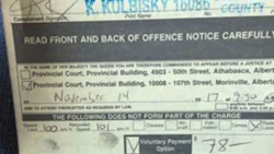 An Alberta man was issued this ticket for driving 101 kilometres an hour in a 100 kilometre per hour zone. Let us reassure that there are not typos in that sentence. An officer in Alberta actually thought this was worth writing a ticket over. The police department in question has since apologized.