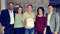Paul Prochilo, CEO of Simplicity Car Care; LillyAnn, Mario and Christina Ramos of Simplicity Brampton; Domenic Ieraci, President of Simplicity Car Care.