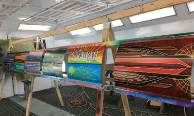 Some examples of custom painted panels. PPG has announced it offers a full schedule of custom painting classes covering a wide variety of techniques.