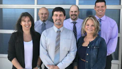 Two shops in Prince George, British Columbia have joined the Craftsman Collision family. Both will operate as Schultz-Craftsman Collision. Shown here are some of the team members from the new shops. Back row, from left: Mirsad Mujcin (Manager), Jack Galloway (Estimator) and Lee J. Leslie (Regional Manager - Northern BC). Front row: Marlene Matthews (CSR), David Verity (Assistant Manager) and Drene Callander (Bookkeeper).