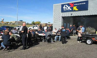 Guests for the official grand opening included local area businesses, customers, suppliers, Fix Auto staff and City of Airdrie Mayor Peter Brown.