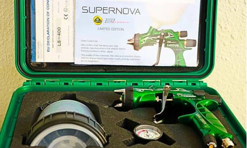 Anest Iwata said the benefits of the product include: “less air consumption; less overspray; higher transfer efficiency; and large, uniform and a flat, yet soft, spray pattern.”
