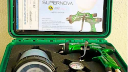 Anest Iwata said the benefits of the product include: “less air consumption; less overspray; higher transfer efficiency; and large, uniform and a flat, yet soft, spray pattern.”