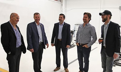 An investment group of car dealers recently opened the Northumberland Collision Centre. The owners are (From Left) Jim Proskos – Cobourg Mazda, Hank Vandermeer – Vandermeer Toyota, Nick Palalas – Cobourg Honda, Tyler Campbell – Cobourg Nissan and Bud Lauria – Lauria Hyundai, Lauria Volkswagen.