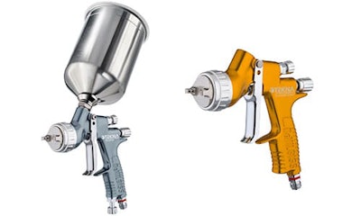 The TEKNA Primer Gun and the TEKNA Clearcoat Spray gun.