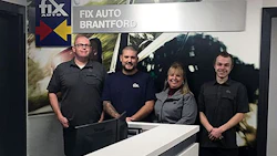 Joe Piercey and the new Fix Auto Brantford team.