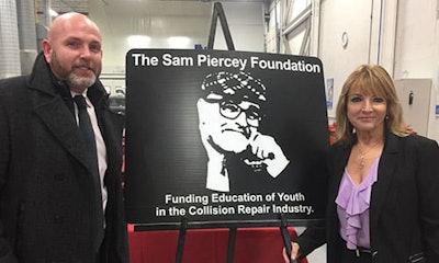 Sam Piercey Jr. with his mother, Diane, during the annual Christmas celebration.
