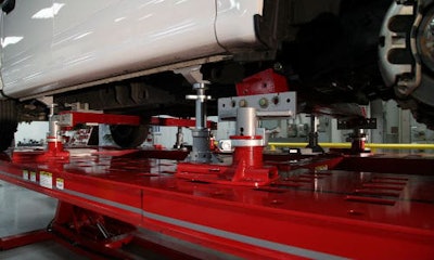 The Chief rigid pad mounts spread pressure out over a larger area of the passenger compartment, reducing the chance of causing additional damage during the repair.