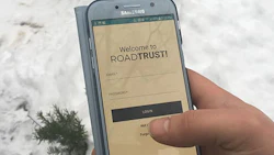 A user logs into RoadTrust to call for assistance.